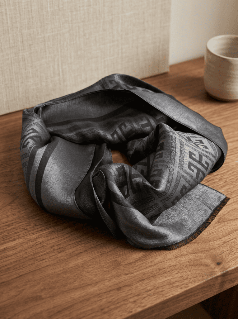 Charcoal Geometric Scarf